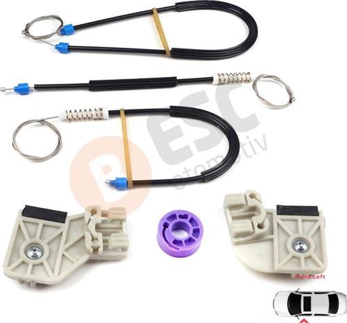 VW Polo MK4 2001-2009 HB 5-Kapı 2002-2018 4-Kapı Sedan 6Q4837461 İçin Ön Sol Cam Kriko Tamir Seti