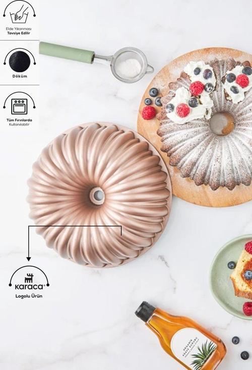 Cake Pro Dilimli Rosegold Döküm Kek Kalıbı