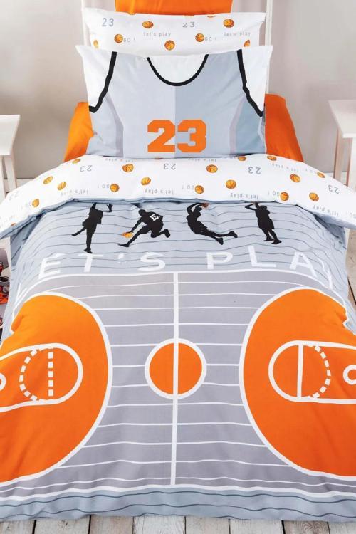 Basketball Tek Kişilik %100 Pamuk Nevresim Takımı