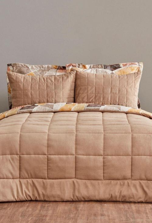 Lydia Çift Kişilik Stripe Comfort Set Bej