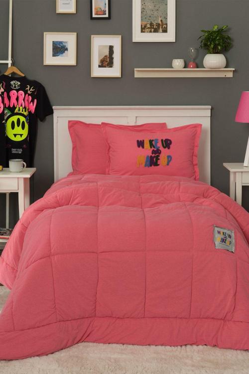 Motto Cotton Comfort Tek Kişilik Uyku Seti Fuşya