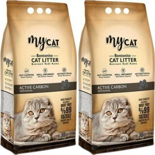 Mycat Aktif Karbon Topaklaşan Bentonit Kedi Kumu X2 Adet