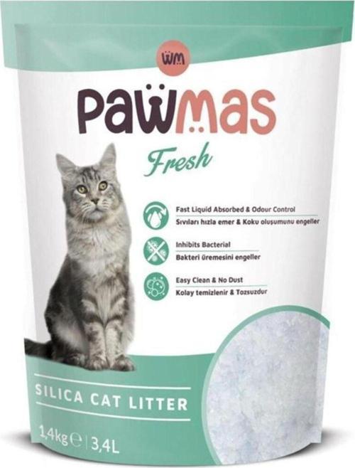 Pawmas Fresh Silika (Kristal) Kedi Kumu (1.4 Kg - 3.2 L) - 8690286592232
