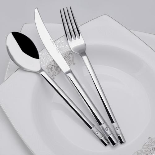 84 Parça 12 Kişilik Elegance Sand New Elmas Çatal Kaşık Bıçak Takımı