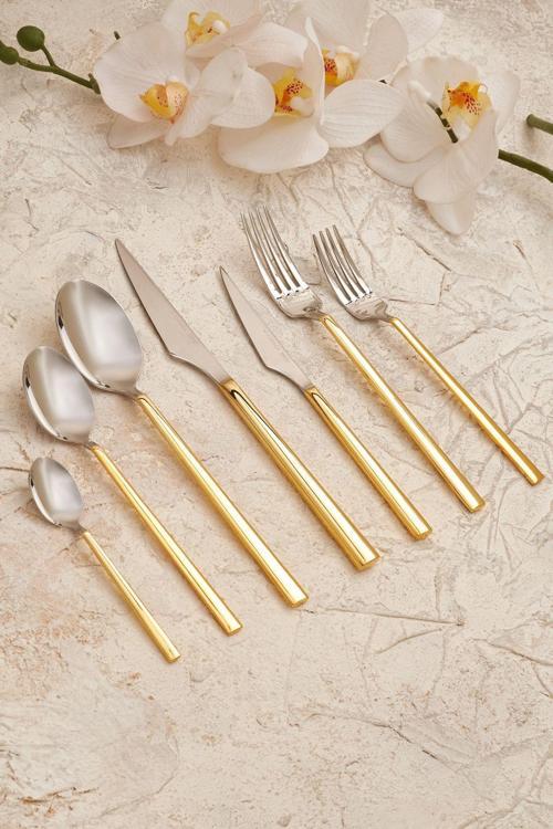 84 Parça 12 Kişilik Halley Gold Kutulu Çatal Kaşık Bıçak Takımı