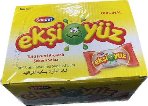 Ekşi Yüz Sakız 100 Adet Tutti Fruitsi (1kutu)
