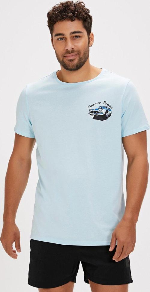 Dustin Sky Blue Baskılı Erkek Tişört