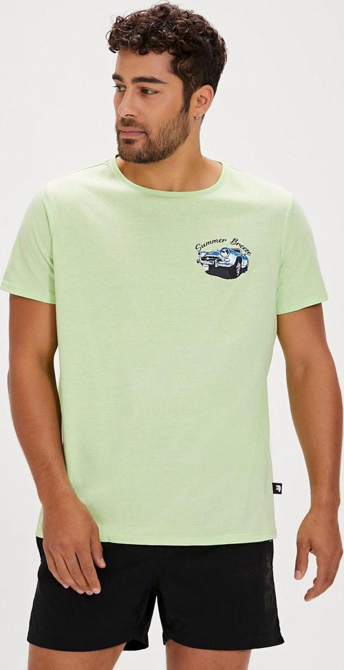 Dustin Yeşil Baskılı Erkek Tişört