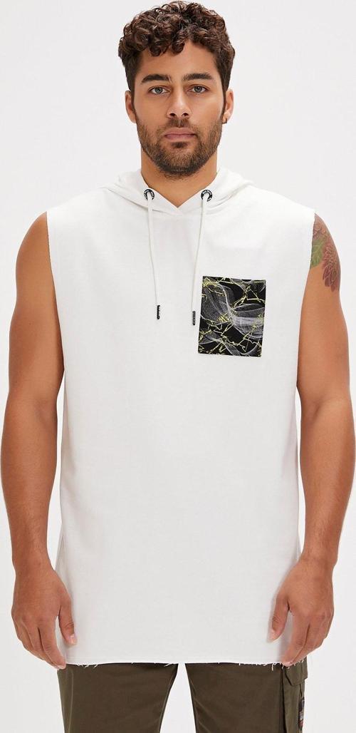 Bolt Beyaz Erkek Hoodie Sweatshirt