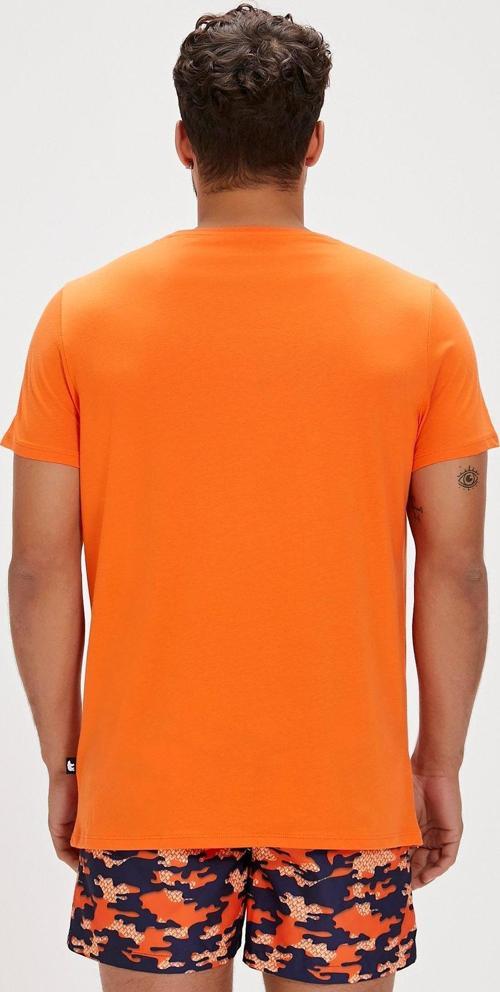 Francis Turuncu Baskılı Erkek Tişört