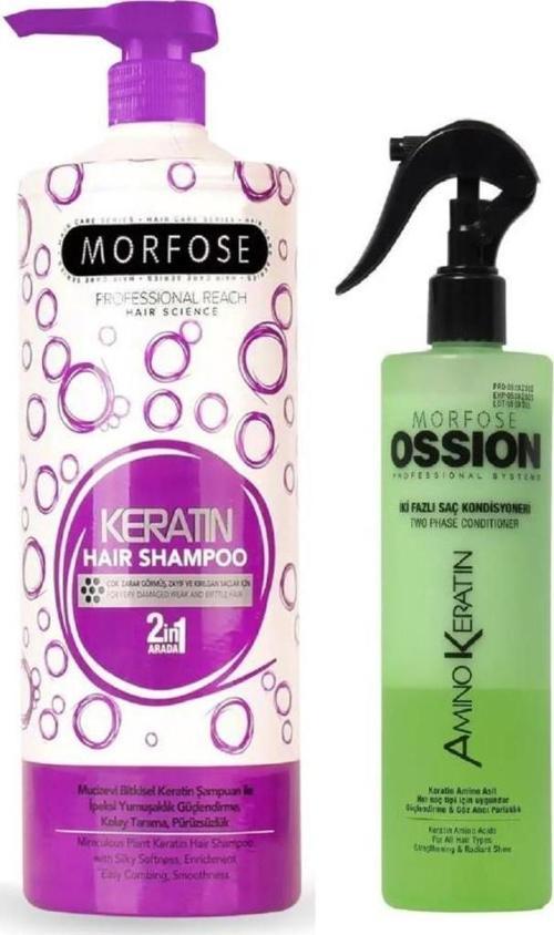 Keratin Şampuanı 2in1 1000 Ml- Ossion Amino Keratin Sıvı Saç Kremi 400ml