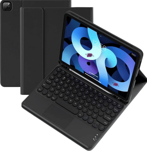 iPad Air 11 2024 M2 Uyumlu Fuchsia Touch Padli Bluetoothlu Klavyeli Standlı Tablet Kılıfı