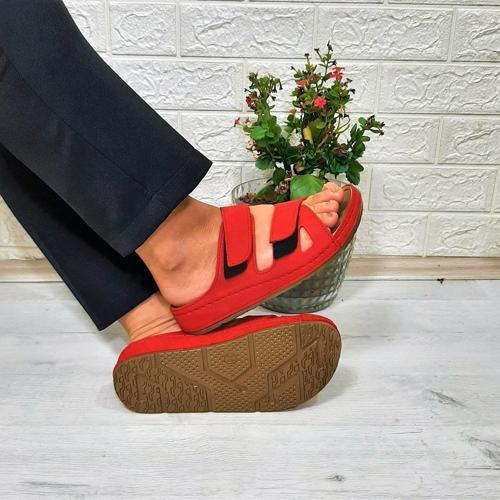 1801 Kırmızı Cırtlı Anatomic Comfort Taban Kadın Terlik