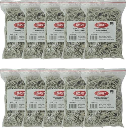 40mm Beyaz Kauçuk Paket Ambalaj Lastiği 10.000 Adet