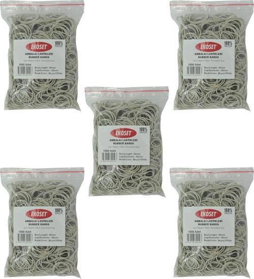 40mm Beyaz Kauçuk Paket Ambalaj Lastiği 5.000 Adet