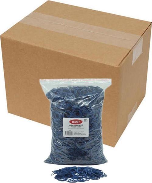 40mm Mavi Renkli Kauçuk Paket Ambalaj Lastiği 12Kg Koli