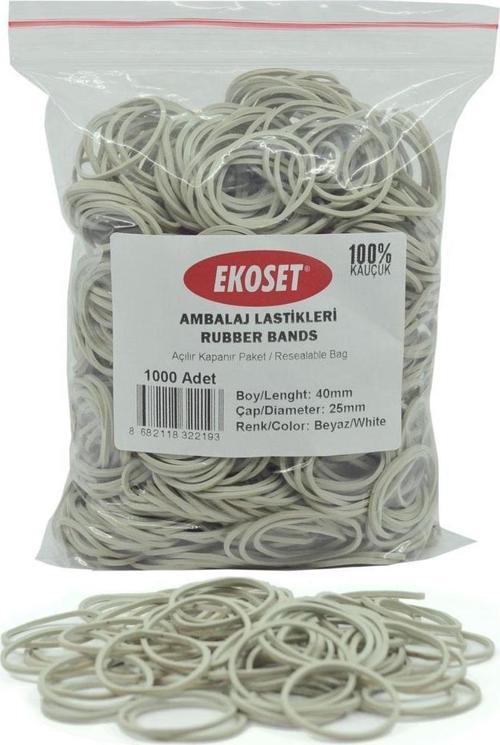 Beyaz Paket Ambalaj Toka Para Lastiği 1000 Adet 40mm