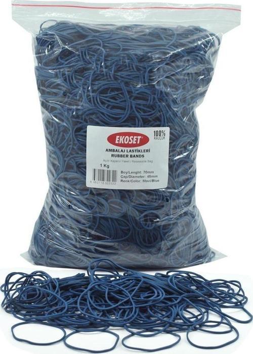 Kauçuk Paket Ambalaj Para Lastiği 70mm Mavi 1Kg