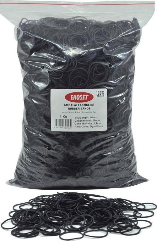 Kauçuk Paket Ambalaj Toka Para Lastiği 40mm Siyah 1Kg