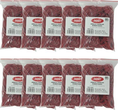 Kırmızı Paket Ambalaj Para Lastiği 40mm 10.000 Adet