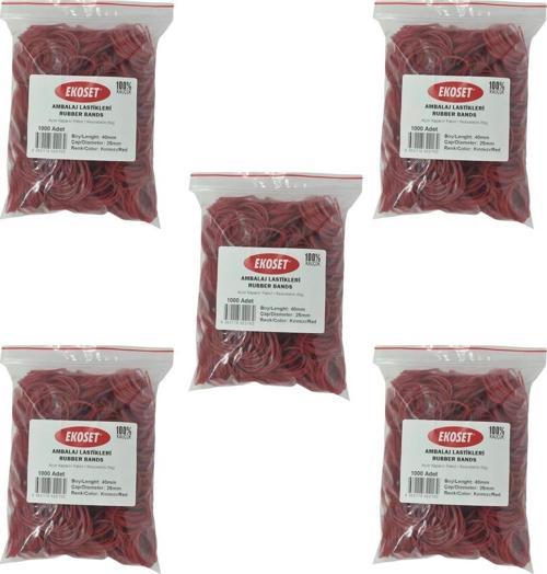 Kırmızı Paket Ambalaj Para Lastiği 40mm 5.000 Adet