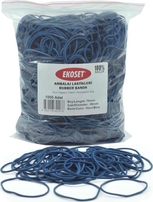 Mavi Paket Ambalaj Para Lastiği 1000 Adet 70mm
