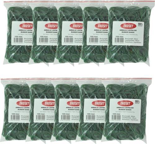 Yeşil Paket Ambalaj Para Lastiği 40mm 10.000 Adet