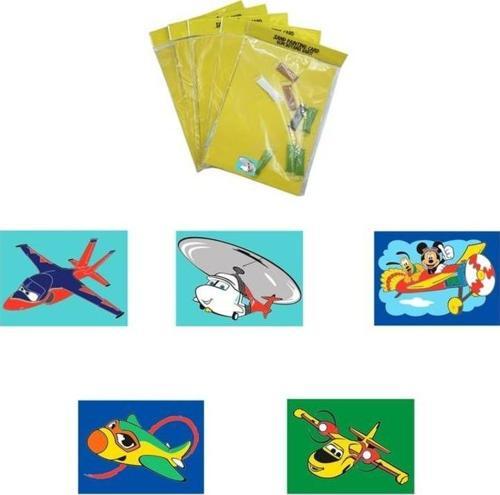 Hava Taşıtları, 5 Adet Büyük Boy A4, Kız-Erkek Çocuk Kum Boyama Kartı Seti-Red Castle KB-RC-050