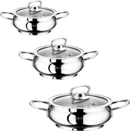 6 Parça Küre Çelik Sahan Seti Silver 1071