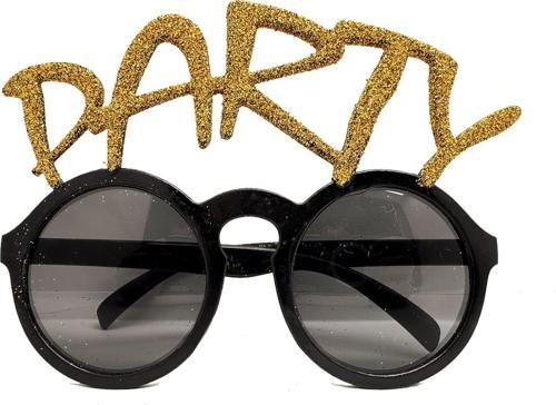 Altın Simli Party Yazılı Parti Gözlüğü Show 15x7 cm