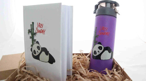 Panda Temalı Hediye Seti - Termos Ve Defter Hediye Kutusu