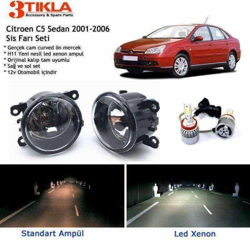 Citroen C5 Sedan 2001-2006 Beyaz Led Xenon Sis Farı Seti