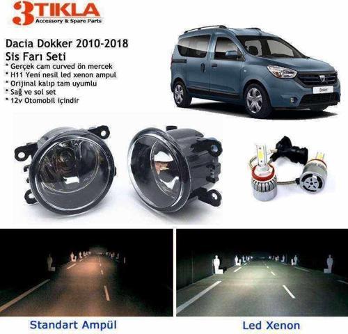 Dacia Dokker Beyaz Led Xenon Sis Farı Seti