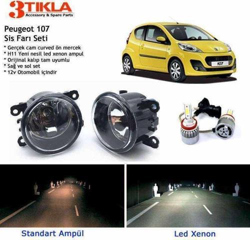 Peugeot 107 2005-2012 Beyaz Led Xenon Sis Farı Seti