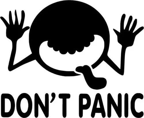Dont Panic Sticker (Oto-Motor-Laptop-Duvar-Dekor) 30 x 24 cm
