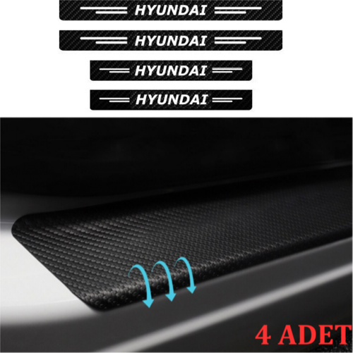 Hyundai İx35 İçin Uyumlu Aksesuar Oto Kapı Eşiği Sticker Karbon 4 Adet
