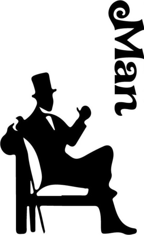 Man Tuvalet-wc Kapı Sticker 36 x 60 cm