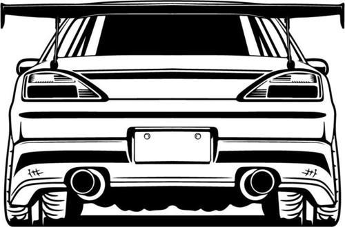 Modifiyeli Araba Spoilerlı Duvar Sticker (Oto-Motor-Laptop-Duvar-Dekor) 60 x 40 cm