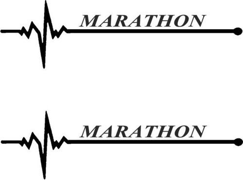 Nabız Ritm Oto Cam Sticker Marathon 30 X 8 CM