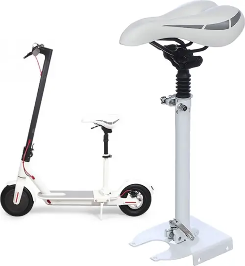Elektrikli Scooter Koltuğu Katlanır Suspansiyonlu Sele Beyaz