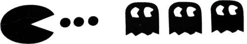 Pac Man Sticker (Oto-Motor-Laptop-Duvar-Dekor) 25 x 4 cm