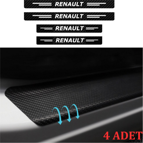 Renault R9 İçin Uyumlu Aksesuar Oto Kapı Eşiği Sticker Karbon 4 Adet