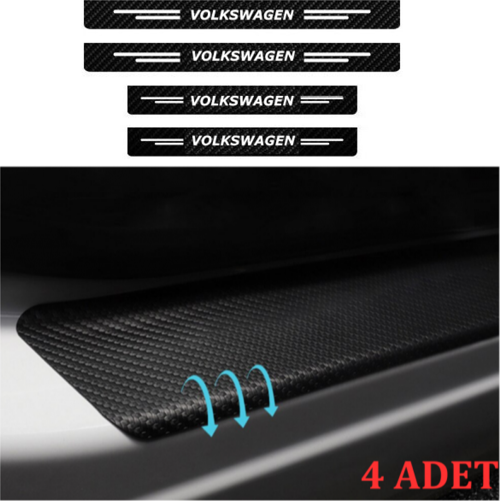 Volkswagen T-Roc İçin Uyumlu Aksesuar Oto Kapı Eşiği Sticker Karbon 4 Adet