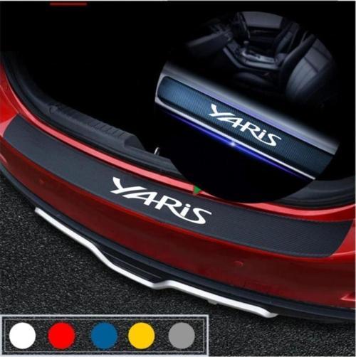 Toyota Yaris İçin Uyumlu Aksesuar Oto Bagaj Ve Kapı Eşiği Sticker Seti Karbon