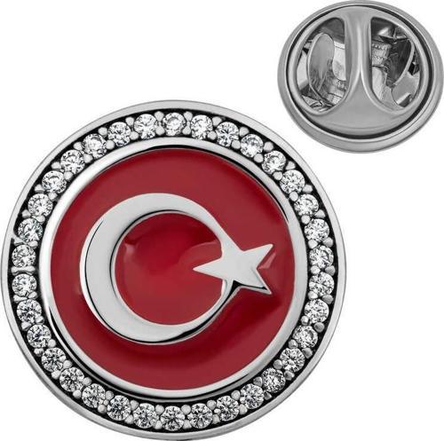 925 Ayar Gümüş Ay Yıldız Rozet