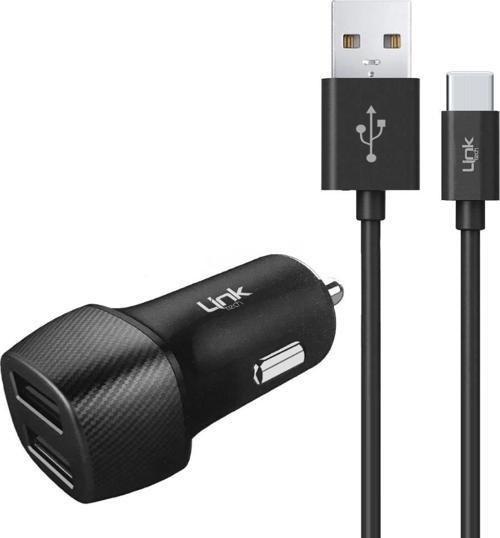 C493 Araç Şarj Aleti ve Type-C USB Kablo Set 2.4A 2x USB