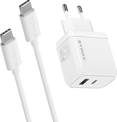 GAN45T SuperFast 45W USB 3.0 + PD GaN Type-C to Type-C Kablolu Şarj Aleti