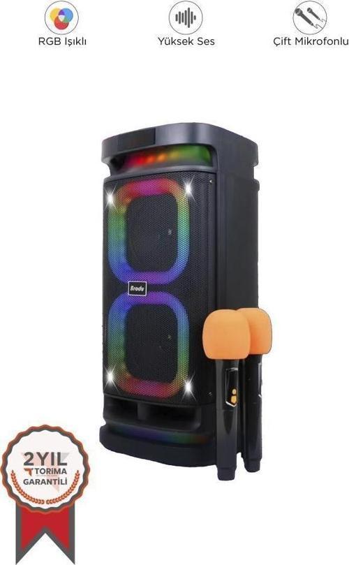 Bts-1989 RGB Işıklı Karaoke Mikrofonlu Kumandalı Bluetooth Hoparlör