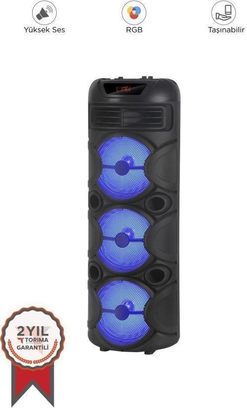 D31 Led Işıklı Mikrofonlu Kumandalı Bluetooth Hoparlör