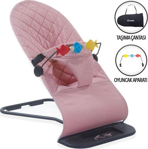 Balance Lüx Pamuklu Keten Sallanır Üç Kademeli Ana Kucağı (OYUNCAK APARATI VE SEYAHAT ÇANTASI) Pink